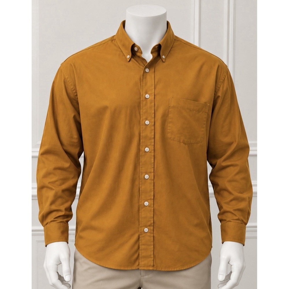 ROBERT TALBOTT Men's NEW Long Sleeve Silk Shirt XXL 2XL Gold Golden Luxury